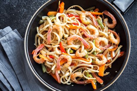 Garnelen Mit Udon Nudeln Vom Wok Rezept Kochrezepte At