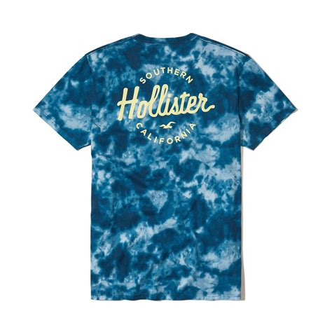 Lyst Hollister Logo Graphic Tee In Blue For Men