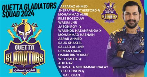 Quetta Gladiators Squad Quetta Gladiators Qg Squad Team