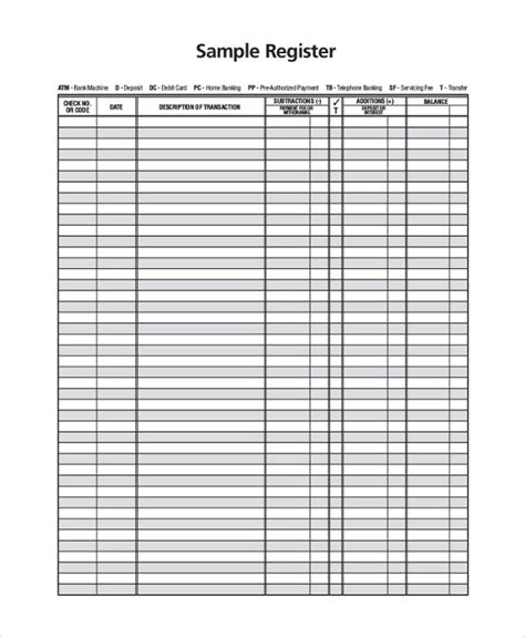 Free Printable Check Ledger