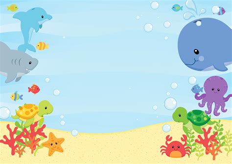 Fundo Do Mar Para Imprimir - Kit Festa Fundo do Mar para imprimir - Arte para toda a festa