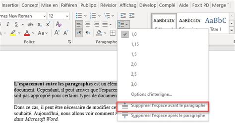 Changer L Espacement Entre Les Paragraphes Dans Word