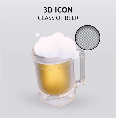 Premium Psd Glass Of Beer 3d Rendering Illustration