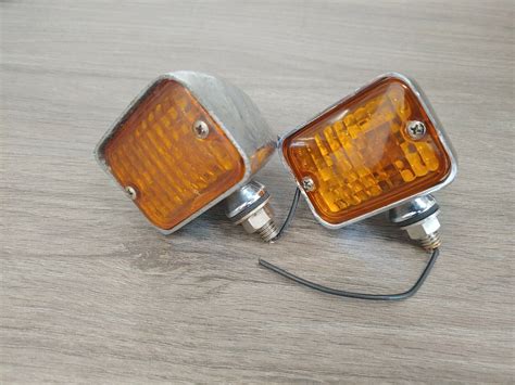 Amber Chrome Marker Lights Signals Set Of 2 Ebay