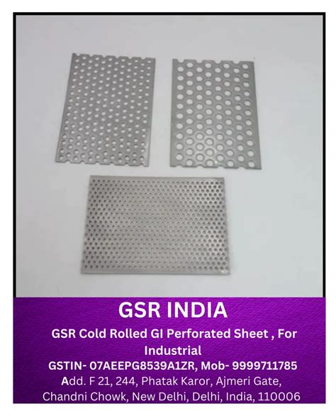 Gsr Cold Rolled Gi Perforated Sheet For Industrial At Rs 55sq Ft In