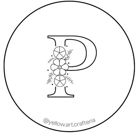 Letter P Template With Floral Design