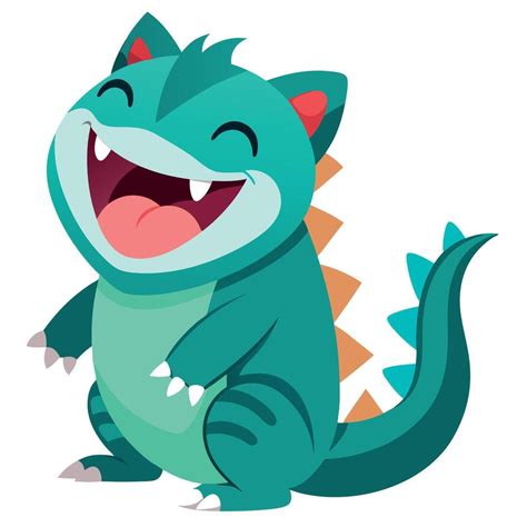 draco lizard laughs kawaii  vector art  vecteezy