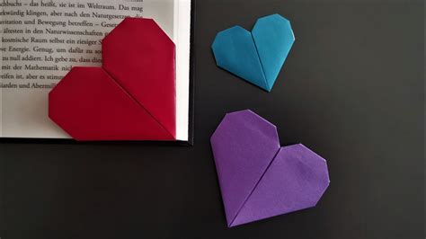 Herz Origami Lesezeichen Basteln How To Make A Easy Heart Bookmark Corner Diy Youtube