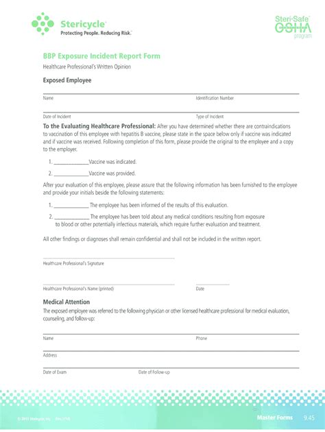 Fillable Online BBP Exposure Incident Report Form Fax Email Print - pdfFiller