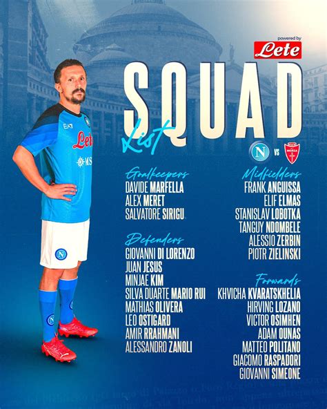 Official SSC Napoli On Twitter Our Squad For NapoliMonza