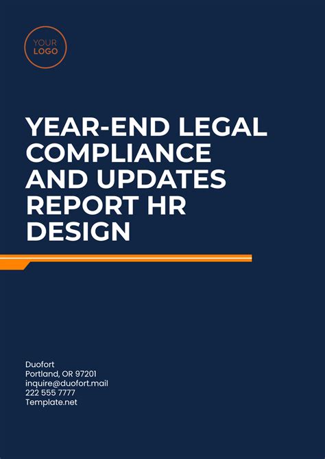 Free Year-end Legal Compliance and Updates Report HR Design Template to
