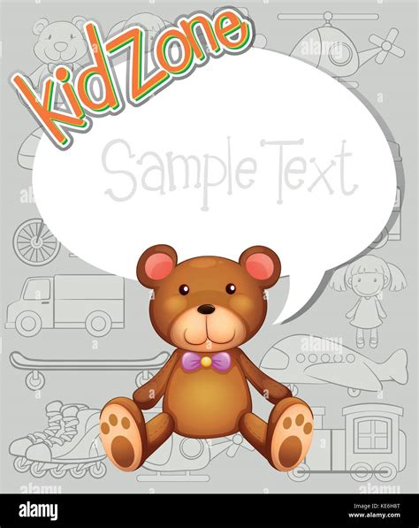 Border design with teddy bear illustration Stock Vector Image & Art - Alamy