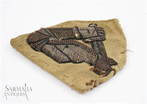 Ww Polish Nd Warsaw Armoured Division Bullion Patch Sarmatia Antiques