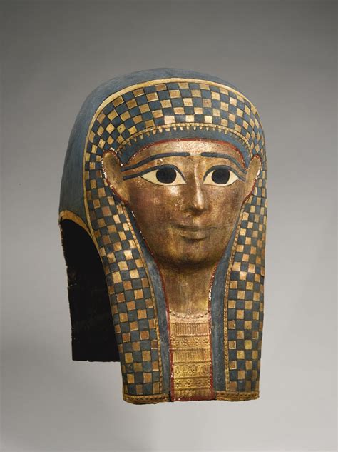 Polychrome And Gilt Cartonnage Mummy Mask Late Ptolemaic Period C