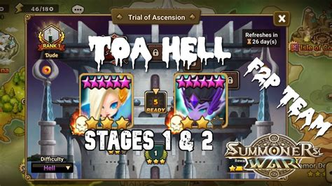 Summoners War Next Level Summoners Toa Hell Laima Stage