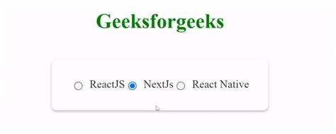 How To Implement Radio Button In React Geeksforgeeks