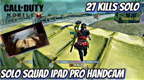 Handcam Ipad Pro Solo Squad Call Of Duty Match Alcatraz Map 27 Kills