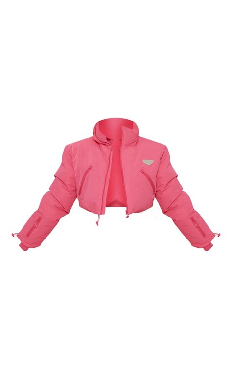 Prettylittlething Ski Pink Puffer Jacket Prettylittlething Usa