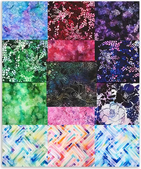 Hoffman Spectrum Print Pre Cut 13 Piece Fat Quarter Bundle Springtim