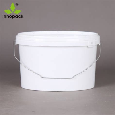 L Oval Plastic Pail Plastic Paint Bucket Barrel With Handle