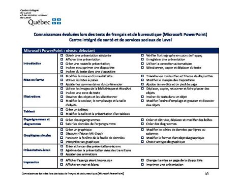 Connaissances Valu Es Lors Des Tests De Fran Ais Et De