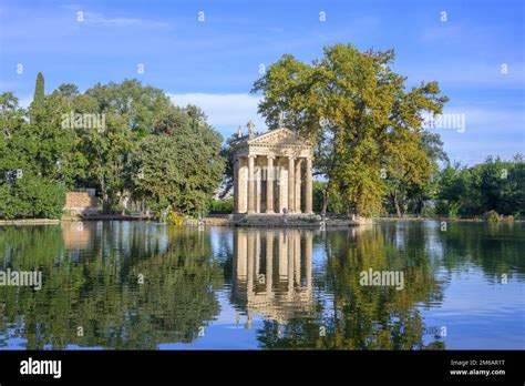 Temple Of Asclepius In The Villa Borghese Park Rome Italy Stock Photo