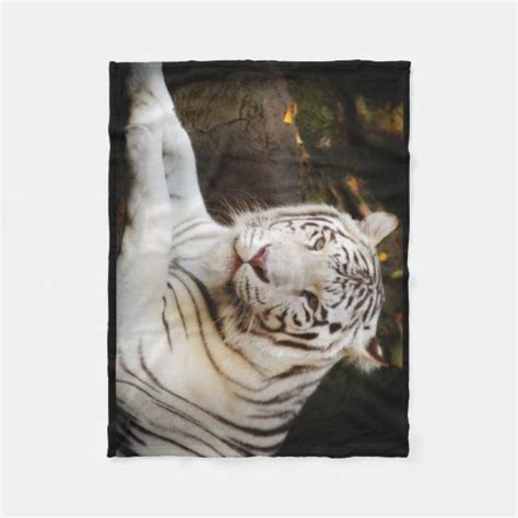 White Tiger Fleece Blanket