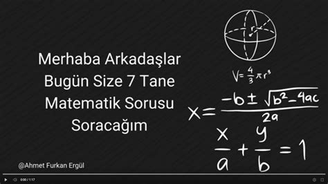 Orta Zorlukta 7 Tane Matematik Sorusu YouTube