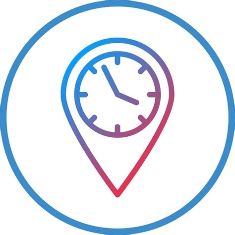 Diseño vectorial Estilo del icono de la hora local Vector Premium