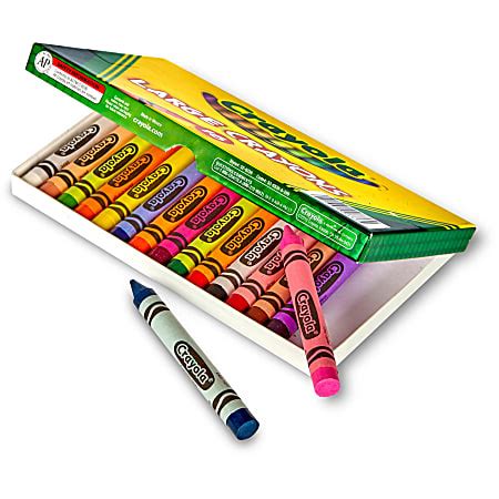 Crayola Crayons Large Assorted Colors Box Of 16 Crayons - Office Depot