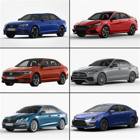 compact sedan collection cgtrader