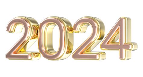 Number 2024 Gold 3d Render 34623200 Png