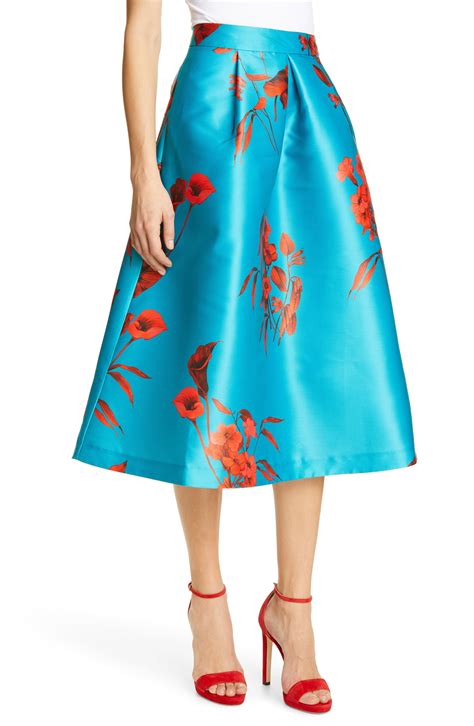 Lyst Ted Baker Arielle Fantasia Jacquard Full Skirt In Blue