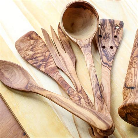 Olive Wood Utensil Holder 4 Piece Utensil Set Ladle Beldinest Touch Of Modern