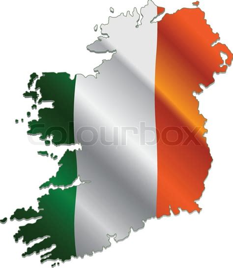 Ireland map with flag | Stock vector | Colourbox