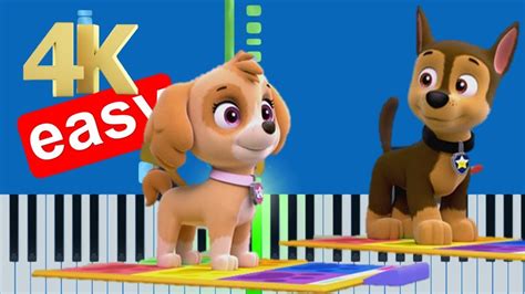 Paw Patrol Pup Pup Boogie Easy Piano Tutorial 4k Youtube