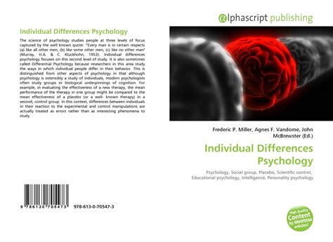 Individual Differences Psychology, 978-613-0-70547-3, 6130705476 ...