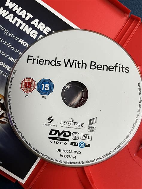 Friends With Benefits Dvd Used 2011 Romantic Comedy Justin Timberlake