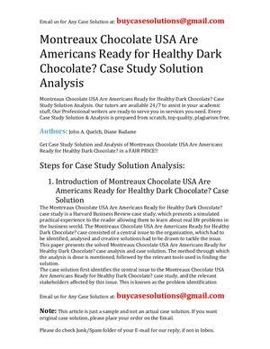 Calam O Montreaux Chocolate Usa Are Americans Ready For Healthy Dark