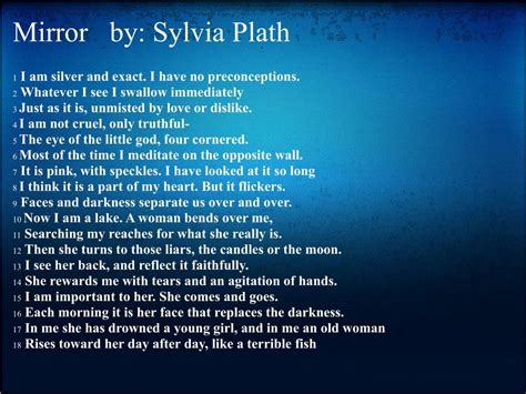 What Does The Poem Mirror By Sylvia Plath Mean At Chloe Markley Blog