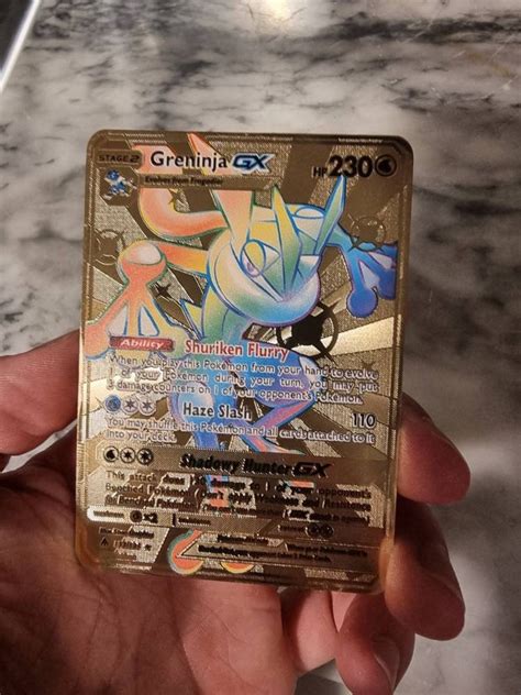 GOLD Rainbow Greninja GX Pokemon Card Shining Boyfriend Etsy Canada