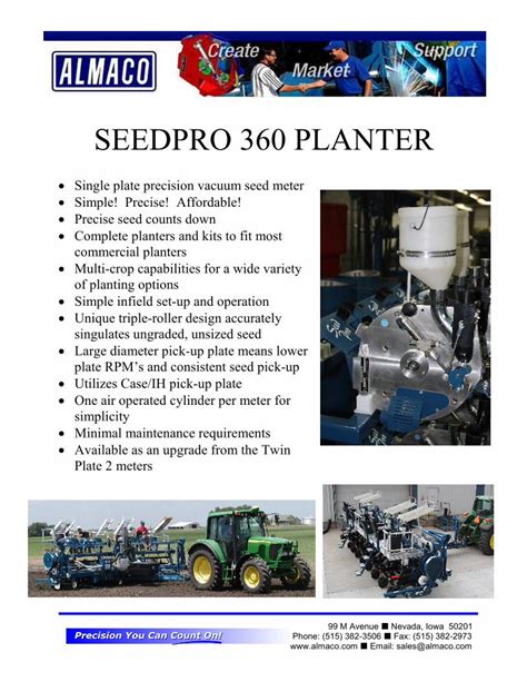 PDF SEEDPRO 360 PLANTER Almaco Flyer With SEEDPRO 360