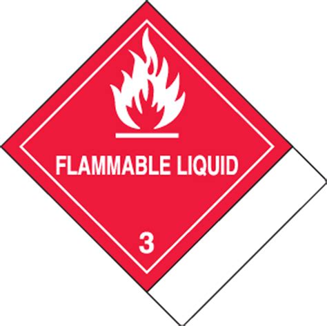 DOT Shipping Labels: Hazard Class 3: Flammable Liquid w/ ID Tab (MSS300)