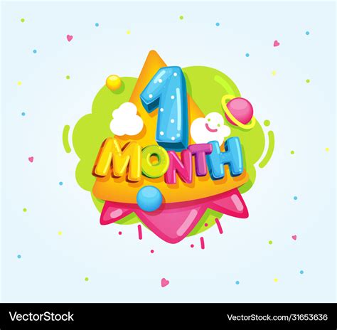 1 month baby Royalty Free Vector Image - VectorStock