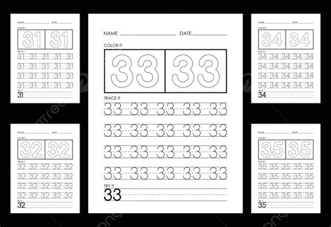 Tracing And Coloring Numbers Worksheets Learn Numbers Draw Illustration