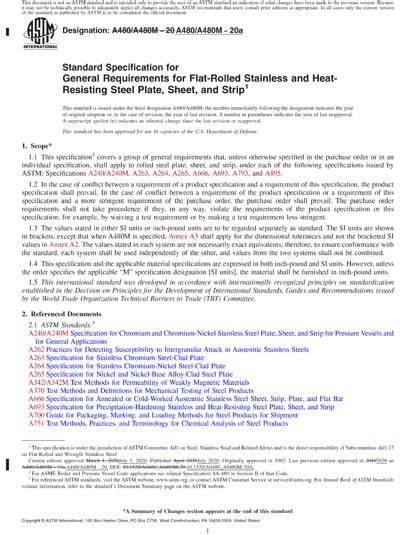 Astm A480 A480m 20a Red Standard Specification For General Requirements For Flat Rolled