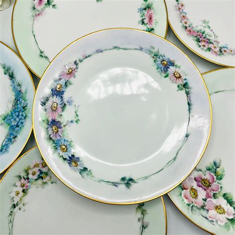 Hutschenreuther Handpainted Floral Luncheon Plates Set Of Etsy