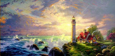 The Guiding Light PANORAMIC 18x36 Artist Proof Thomas Kinkade