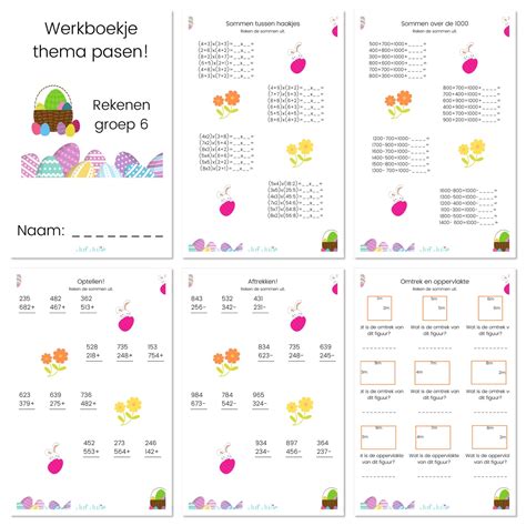 Werkboekje Thema Pasen Rekenen Groep Juf Julie