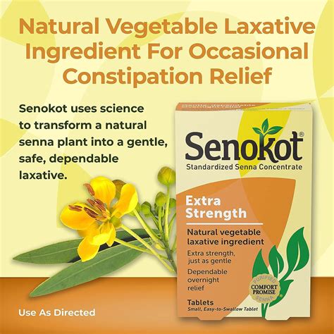 Senokot Extra Strength 12 Tablets Natural Vegetable Laxative For